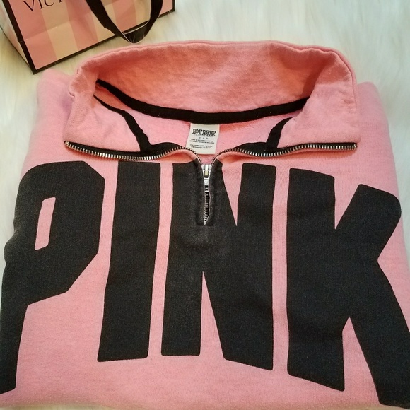 Victoria's Secret Tops - PINK half zip sweatshirt